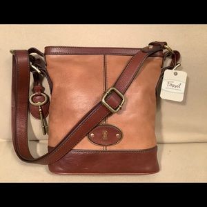 Fossil Tan and Brown crossbody bag NWT